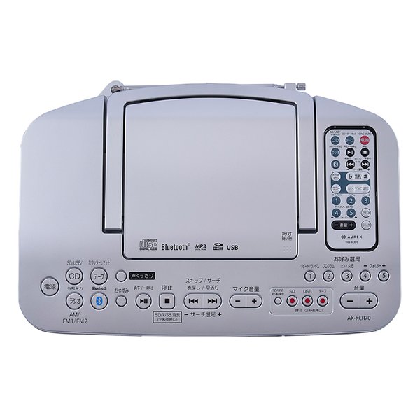 TOSHIBA 東芝AUREX CDラジオカセットレコーダー SD/USB/CD/シルバー AX