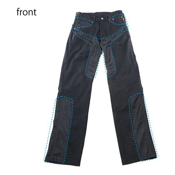 ROUGH&ROAD ラフアンドロードハーフメッシュストレッチデニムパンツLF ブラック MWサイズ 30-36 RR7509LFBKMW#(2451156)送料無料