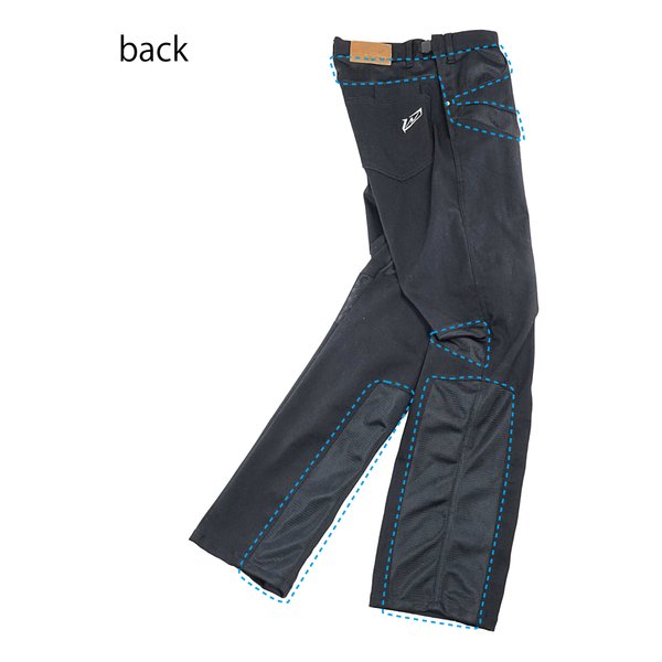 ROUGH&ROAD ラフアンドロードハーフメッシュストレッチデニムパンツLF ブラック MWサイズ 30-36 RR7509LFBKMW#(2451156)送料無料