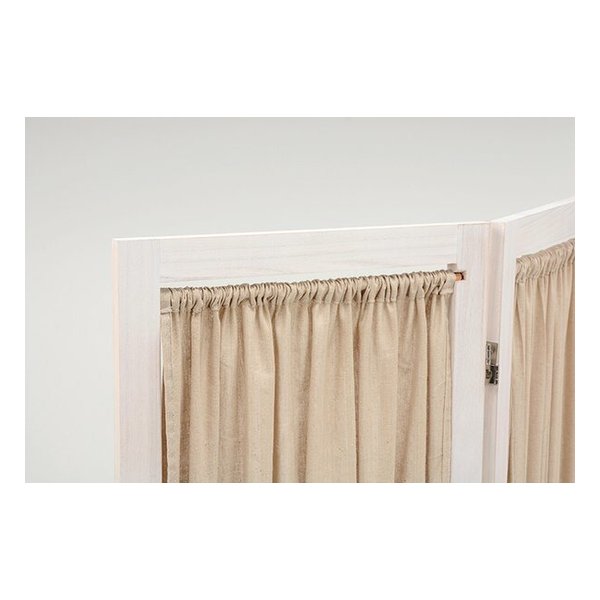 萩原 ハギハラ4連パーテーション アンティークホワイト・幅40×高さ148cm×4連 カーテン MS-5414AW(2519088)代引不可_3