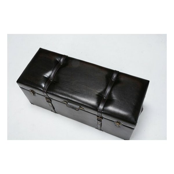 萩原 ハギハラチェスター 収納スツール ダークブラウン・幅102×奥行40×高さ46cm MC-6002DBR(2518755)代引不可