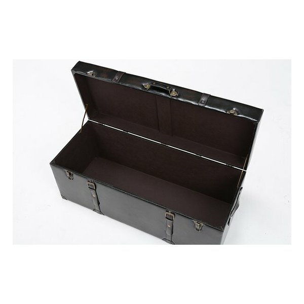 萩原 ハギハラチェスター 収納スツール ダークブラウン・幅102×奥行40×高さ46cm MC-6002DBR(2518755)代引不可