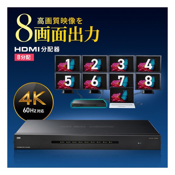 SANWA SUPPLY サンワサプライ4K2K対応HDMI分配器（8分配） VGAUHDSP8(2438523)代引不可 送料無料_1