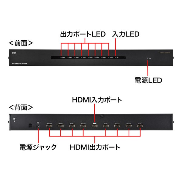 SANWA SUPPLY サンワサプライ4K2K対応HDMI分配器（8分配） VGAUHDSP8(2438523)代引不可 送料無料_8