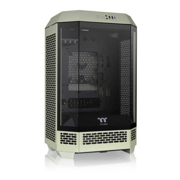 thermaltake サーマルテイクThe Tower 300 Matcha Green 3面強化ガラスパネル採用 八角柱型 Micro-ATX PCケース CA-1Y4-00SEWN-00(2654310)代引不可 送料無料_1