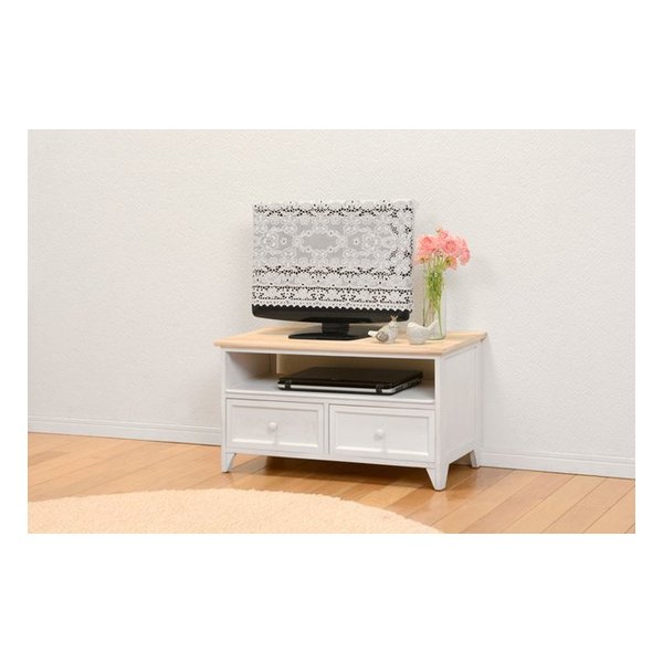 萩原 ハギハラTV台 フレンチカントリーテレビボード アンティークホワイト 幅74×奥行34×高さ40cm MTV-5272NAW(2519231)代引不可
