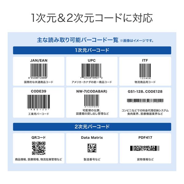 SANWA SUPPLY サンワサプライBluetooth対応2次元バーコードリーダー 抗菌 BCR-BT2D3W(2663570)代引不可 送料無料_5