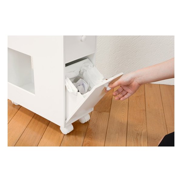 萩原 ハギハラスリムコスメワゴン ホワイト 幅44cm ミラー付き MUD-6648WH(2519373)代引不可_15
