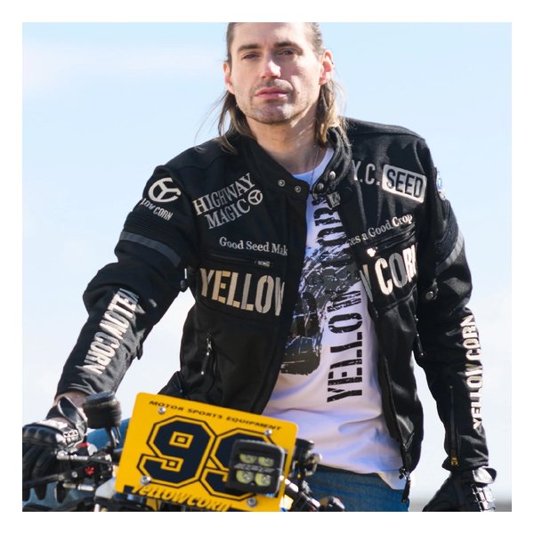 YELLOW CORN/イエローコーン製メッシュジャケット LLサイズ バイク用ジャンパー YELLOW CORN イエローコーン YMT-001 半袖メッシュジャケット ブラック