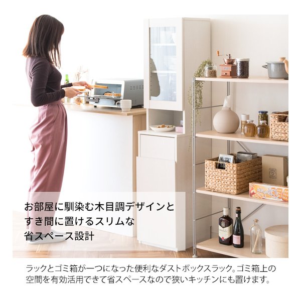 宮武製作所 ミヤタケセイサクジョダストボックスラック Rapport（ラポール） キッチンシェルフ/ごみ箱/ブラウン KC-F301 ブラウン(2614312)代引不可_3
