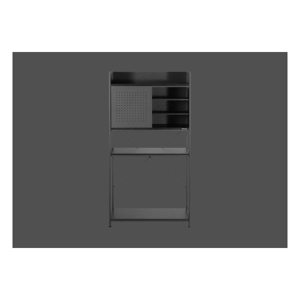 Bauhutte バウヒュッテデスクサイドラック ボックスタイプ 幅760mm/ブラック BHS-760-BK(2648317)代引不可_3