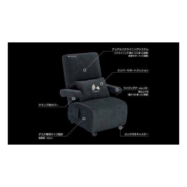 Bauhutte バウヒュッテゲーミングソファ デラックス グレー G-410-GY(2578457)代引不可_1