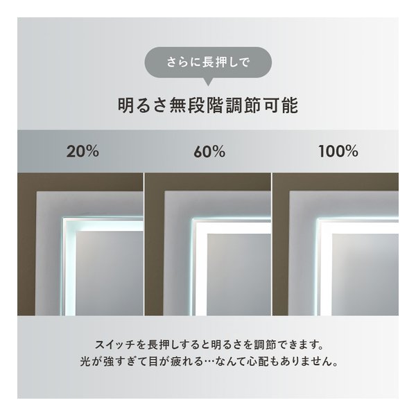 萩原 ハギハラドレッサー 幅51cm/LEDライト付/2口コンセント付/ダークブラウン MD-6787DBR(2667863)代引不可_5