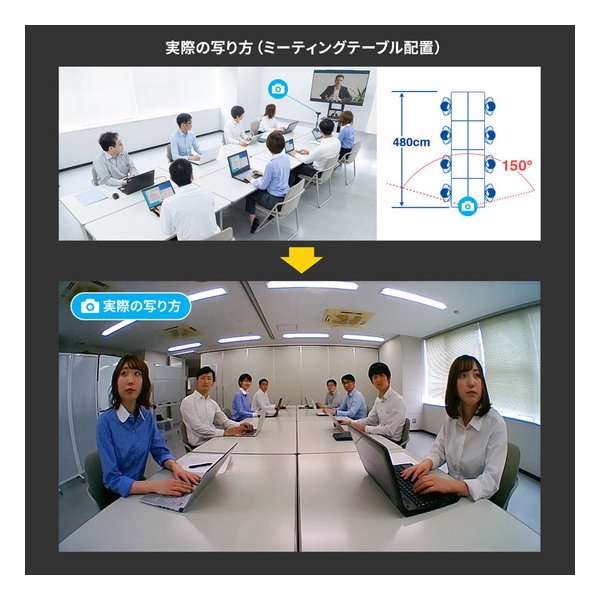 SANWA SUPPLY サンワサプライ会議用ワイドレンズWEBカメラ USB接続 150°超広角 マイク内蔵 Skype対応 3mケーブル CMS-V43BK-3(2502002)代引不可 送料無料_1