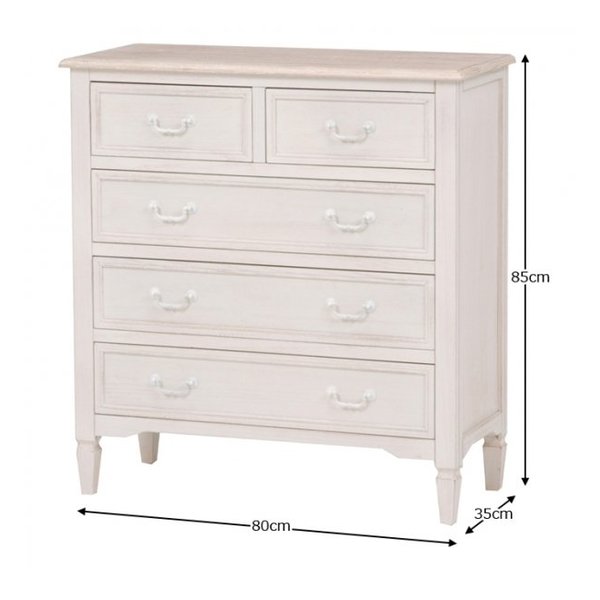 萩原 ハギハラチェスト 収納家具 幅80cm アンティーク調 ホワイト MCH-7321WH(2518959)代引不可_1
