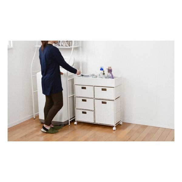 ランドリーチェスト(ホワイト・幅70.5×奥行30.5×高さ79cm) e-zoa.com｜[萩原 (ハギハラ)] ランドリーチェスト(ホワイト) 幅70
