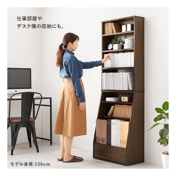 萩原 ハギハラブックラック 組立式 可動棚5枚 幅60×奥行30×高さ175cm ブラウン RCC-1906BR-S(2609294)代引不可_13
