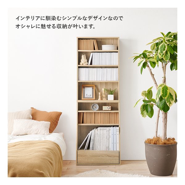 萩原 ハギハラブックラック 組立式 可動棚5枚 幅60×奥行30×高さ175cm ブラウン RCC-1906BR-S(2609294)代引不可_6
