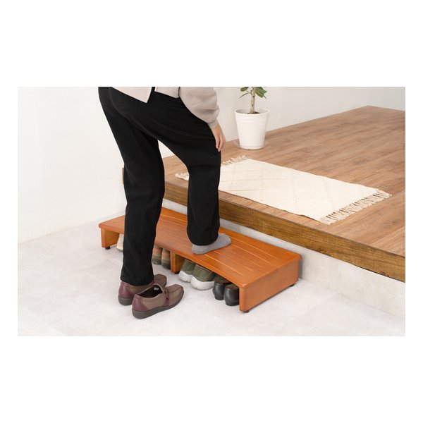 萩原 ハギハラ玄関踏み台 幅120×奥行35×高さ13.5cm ナチュラル VH- 玄関踏み台-VH- 60×35×13.5cm ナチュラル