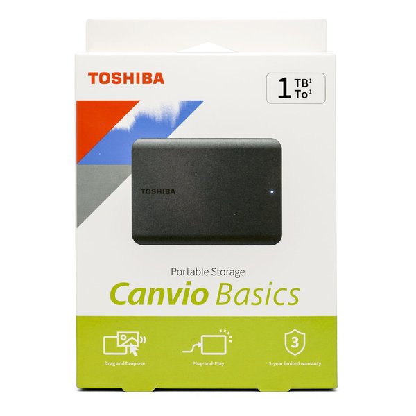 TOSHIBA 東芝ポータブル 外付ハードディスク CANVIO BASICS 1TB/USB3.2