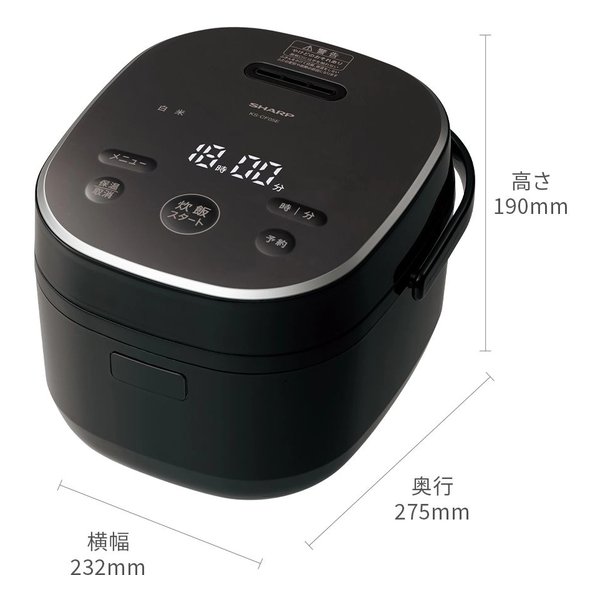 SHARP シャープジャー炊飯器 3合炊き/3mm圧釜/ブラック系 KS-CF05E-B(2653614)送料無料_1