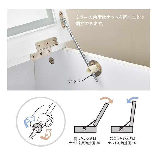 萩原 ハギハラドレッサー 幅50cm/2口コンセント付/ダークブラウン MD-6577DBR(2539777)代引不可_7
