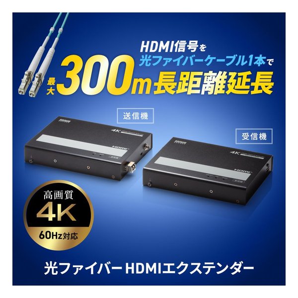 SANWA SUPPLY サンワサプライ光ファイバHDMIエクステンダー 4K対応・300m延長 VGA-EXHDFB(2663665)代引不可 送料無料_1