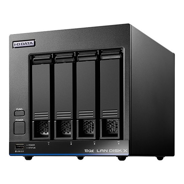 I・O DATA アイオーデータLAN DISK X 4ドライブNAS 8TB 10GbE&amp;マルチギガビット 5年保証 データ復旧 HDL4-XA8B(2556145)代引不可 送料無料