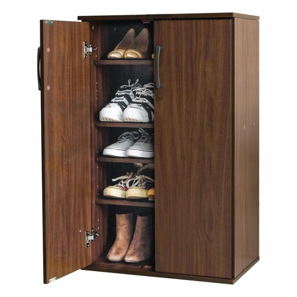 萩原 ハギハラシューズラック 約 幅60×奥行37×高さ95cm ブラウン RSR-1702BR(2578070)代引不可