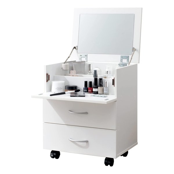 萩原 ハギハラコスメワゴン 約 幅42.5×奥行31×高さ51/82cm ホワイト RUD-1830-WH(2546171)代引不可