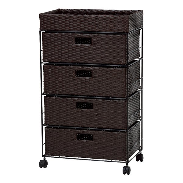 萩原 ハギハラランドリー 幅50.5×奥行30.5×高さ85cm ダークブラウン RAN-2412DBR(2519482)代引不可