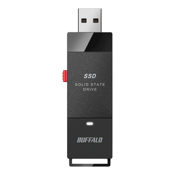 BUFFALO バッファロー外付けSSD ポータブル USB3.2 Gen1 スティック型 500GB TV録画対応 SSD-PUT500U3BC/D(2545475)送料無料