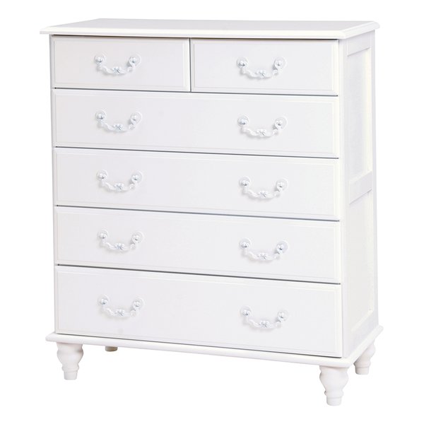 萩原 ハギハラチェスト 収納家具 幅80cm アンティーク調 ホワイト MCH-5771WH(2518898)代引不可