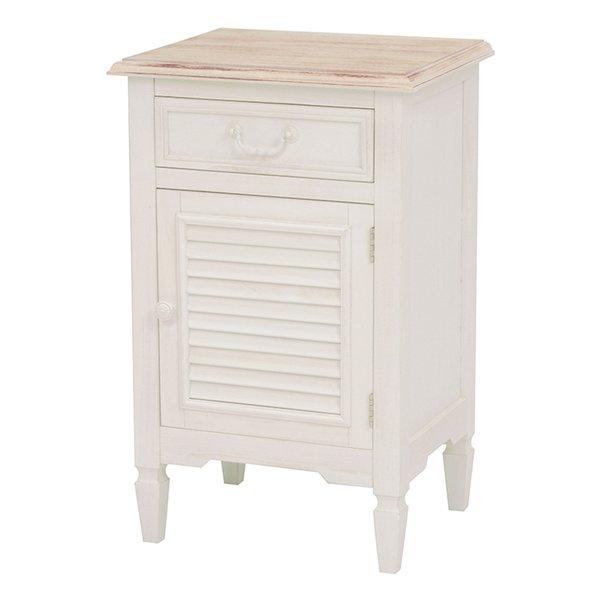 萩原 ハギハラサイドチェスト 電話台 幅40cm アンティーク調 ホワイト MCH-6166WH(2518918)代引不可 7,972円