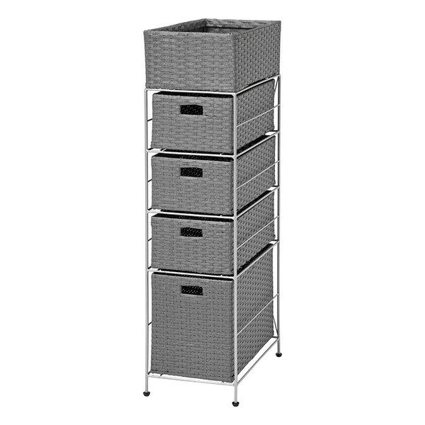 萩原 ハギハラランドリーチェスト ラック 幅25.5×奥行40.5×高さ95.5cm グレー RAN-2421GY(2519504)代引不可