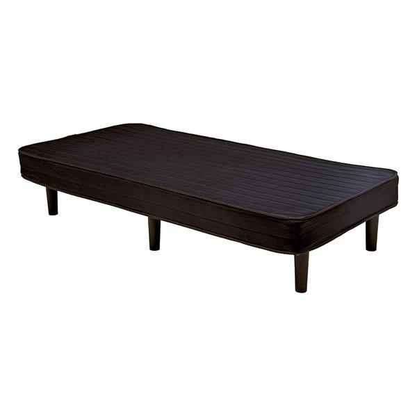 萩原 ハギハラボンネルコイルマットレスベッド ブラック シングル 耐荷重120kg KMB-3105BK(2518244)代引不可