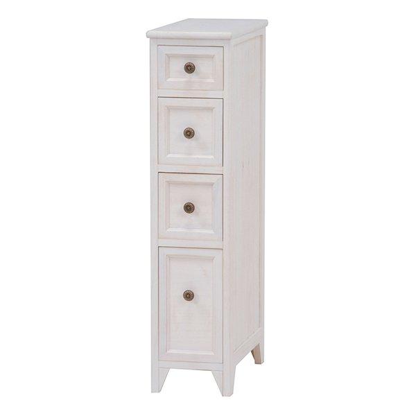 萩原 ハギハラスリムチェスト シャビーウッドファニチャー アンティークホワイト MCH-5480AW(2518870)代引不可