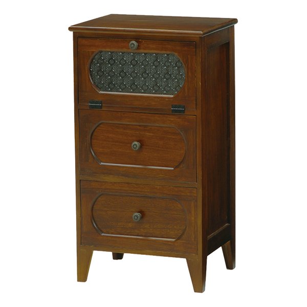 萩原 ハギハラチェスト レトロ ブラウン 幅42×奥行32×高さ78cm MCH-5183BR(2518843)代引不可