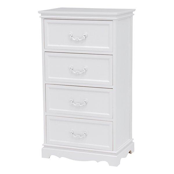 萩原 ハギハラチェスト 収納 おしゃれ かわいい ホワイト・幅50×奥行33.5×高さ91cm MCH-6595WH(2518937)代引不可