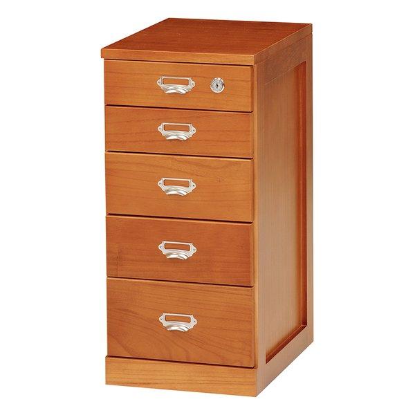 萩原 ハギハラスリムチェスト A4 書類 キャスター アンティーク ブラウン 幅28cm 5段 MCH-6580(2518929)代引不可