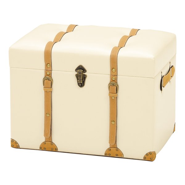 萩原 ハギハラチェスター 収納スツール アイボリー・幅60×奥行40×高さ46cm MC-6001IV(2518753)代引不可