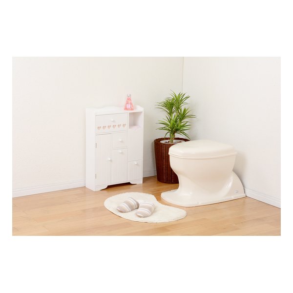 萩原 ハギハラトイレ収納ラック ホワイト ハート柄 幅45cm MTR-6510WH(2519205)代引不可
