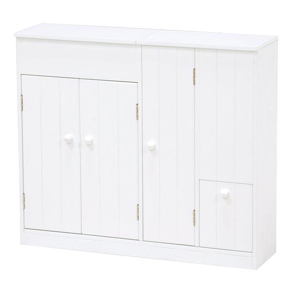 萩原 ハギハラトイレ収納ラック 幅60×奥行16×高さ52cm MTR-6118WH(2519197)代引不可