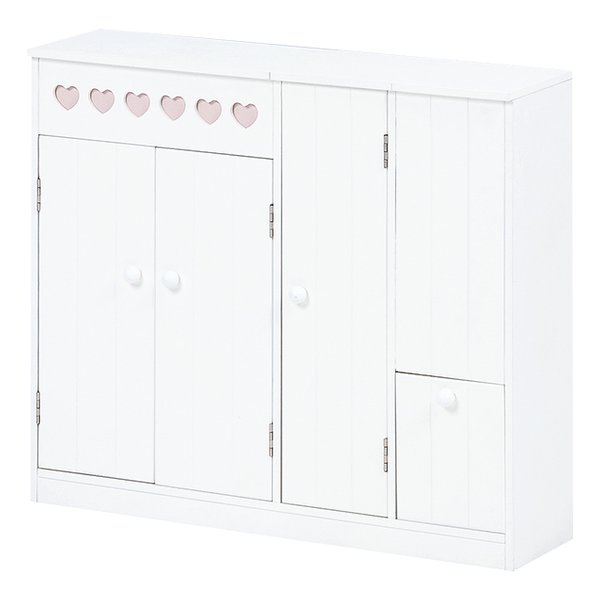 萩原 ハギハラトイレ収納ラック ホワイト ハート柄 幅60cm MTR-6112WH(2519196)代引不可