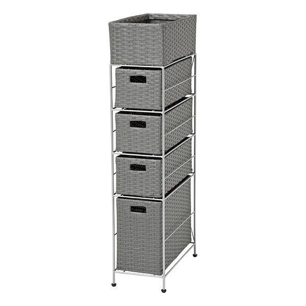 萩原 ハギハラランドリーチェスト グレー・幅20.5×奥行40.5×高さ95.5cm サニタリー 収納棚 衣類 RAN-2408GY(2519474)代引不可 6,581円
