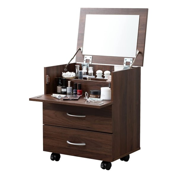 萩原 ハギハラコスメワゴン 約 幅42.5×奥行31×高さ51/82cm ブラウン RUD-1830-BR(2546169)代引不可