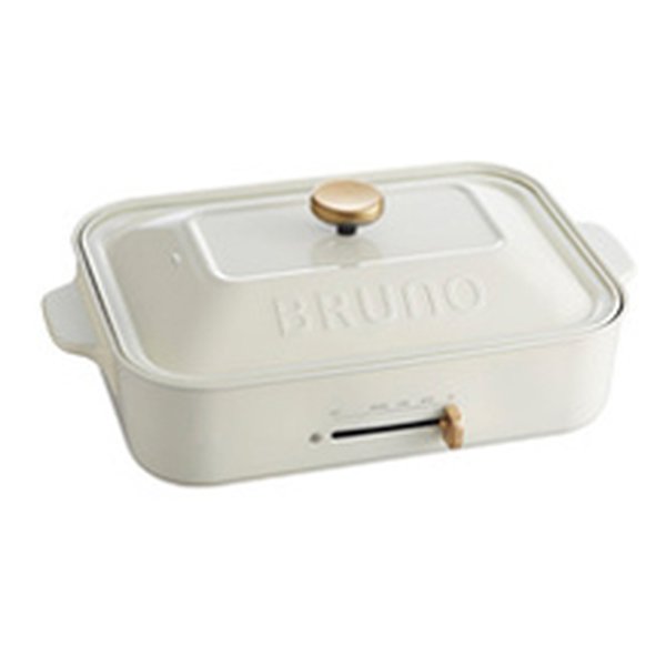 BRUNO（ブルーノ）コンパクトホットプレート 角型/ヒーター式/サーモスタット機能/ホワイト BOE021-WH(2501687)送料無料