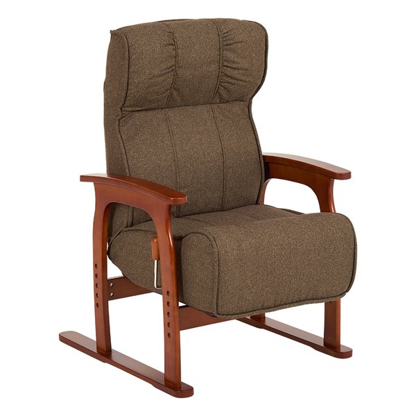 萩原 ハギハラ高座椅子 約 幅63×奥行81〜122×高さ105×座面高53cm ブラウン LZ-4403BR(2569385)代引不可