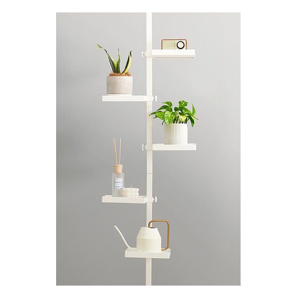 萩原 ハギハラ突っ張り棒＆パーツ 角型６点セット 約 高さ200〜265cm ホワイト×ホワイト KTR-3117-WH(2569280)代引不可