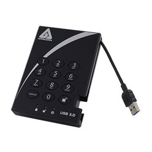 Apricorn アプリコーン外付けHDD Aegis Padlock - USB 3.0 A25-3PL256-1000 R2 A25-3PL256-1000 R2(2573507)代引不可 送料無料